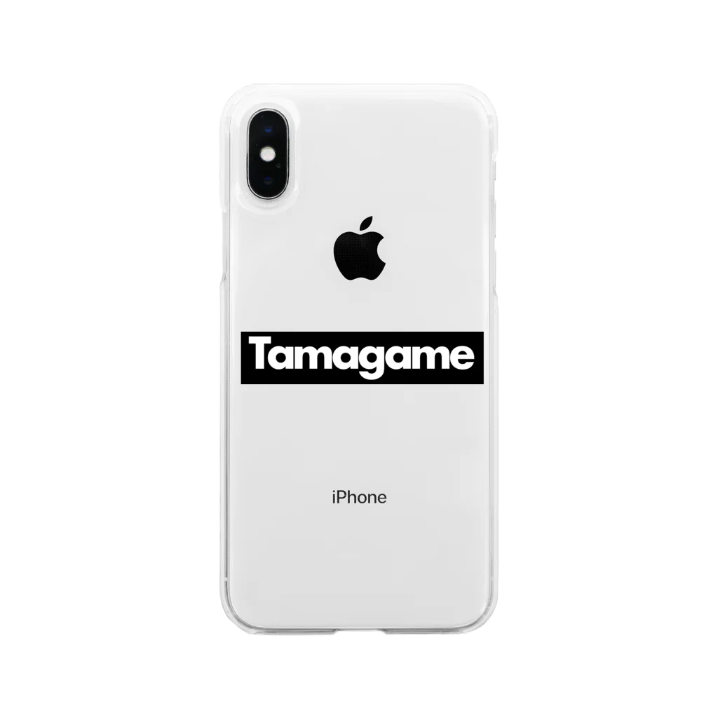 tamagame777のtamagameボックスロゴ黒 ソフトクリアスマホケース