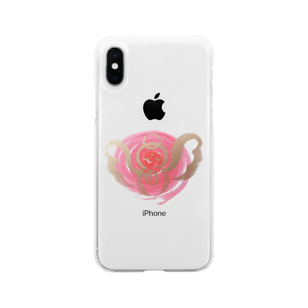 🍀森葉子グッズ🍀のお守り絵「ほっとけさん」透過３ Soft Clear Smartphone Case