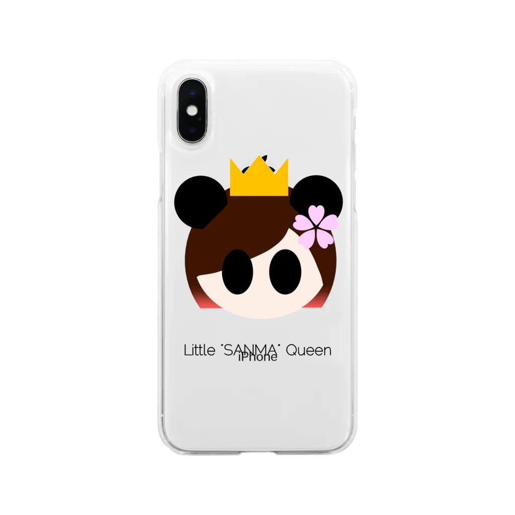 へらやのLittle "SANMA" Queen Soft Clear Smartphone Case