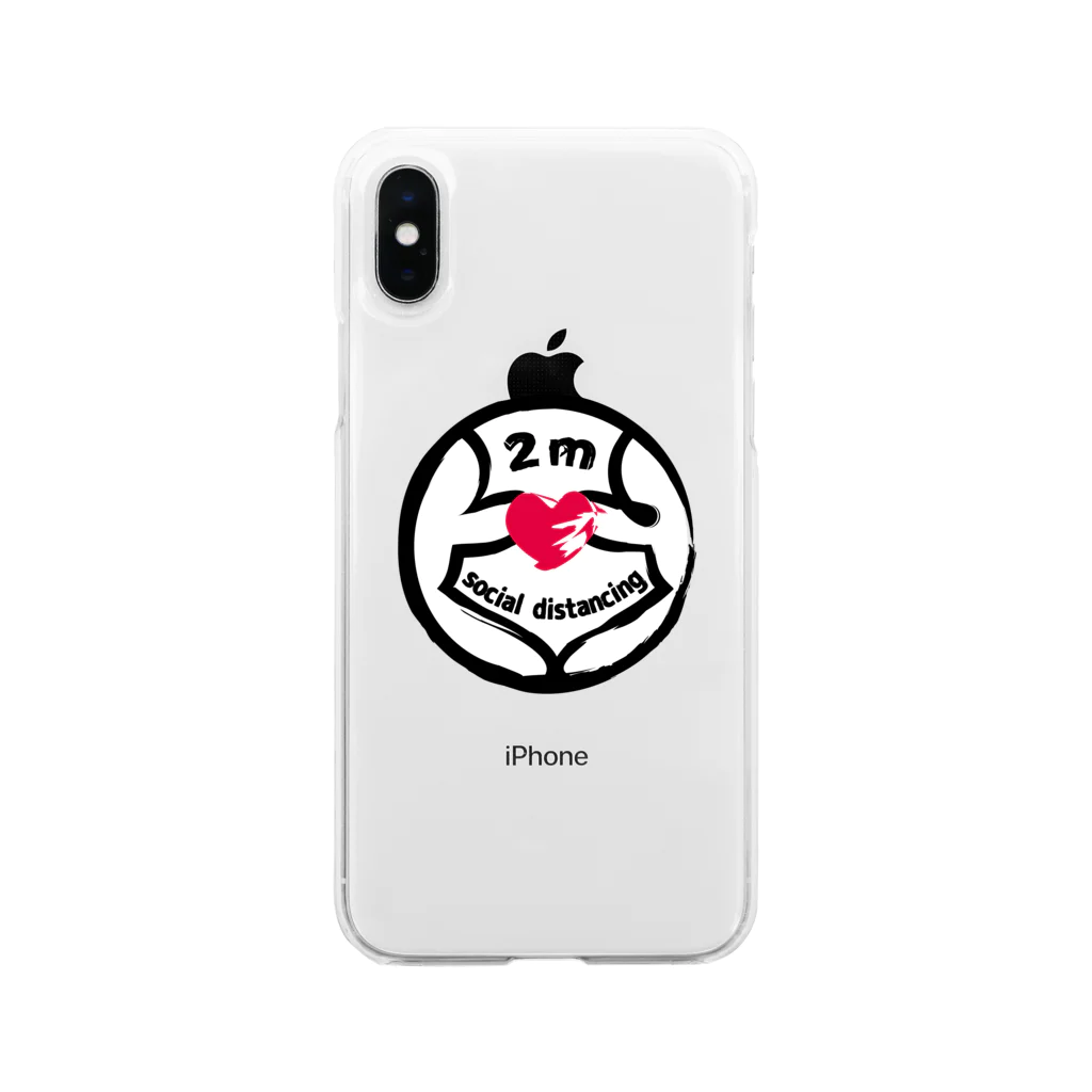 funny friendsの２メートルのキモチ Soft Clear Smartphone Case