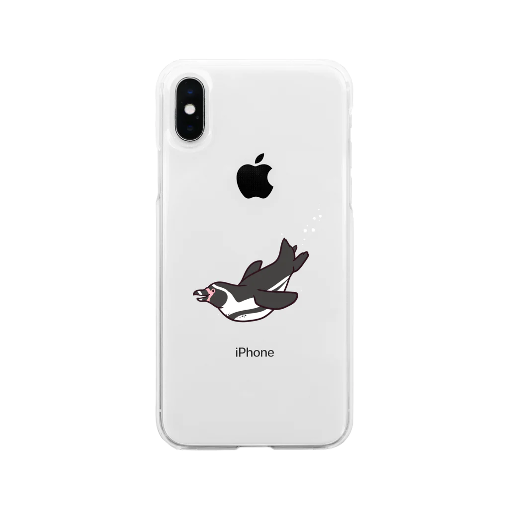 コトブキ商店の泳ぐ！フンボルトペンギン Soft Clear Smartphone Case