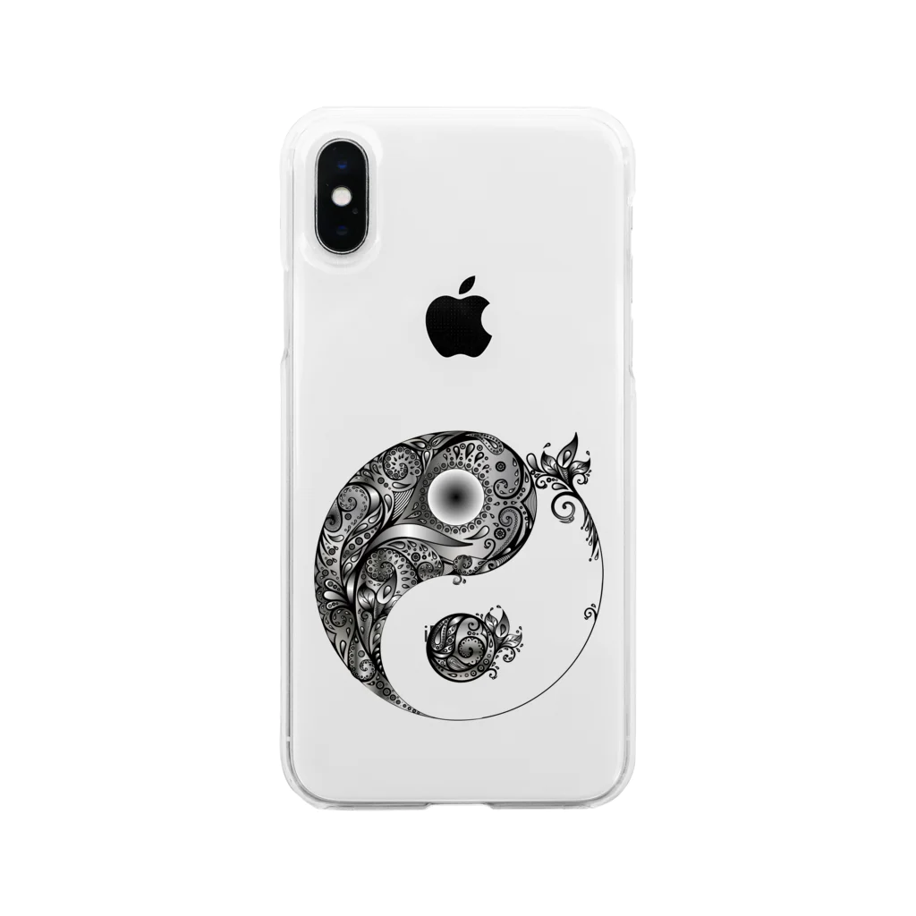 Drecome_Designの太陰太極図 Soft Clear Smartphone Case