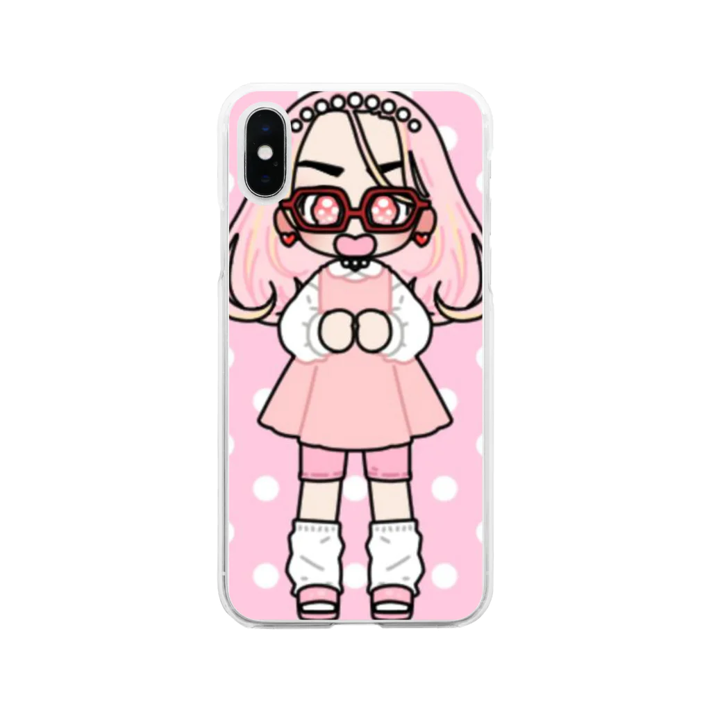 🏳️‍🌈🐥モンロー（ＪＤ1）🩰ＫＤ💗 #チームけっけのモンロー似顔絵(パステルガール使用) Soft Clear Smartphone Case