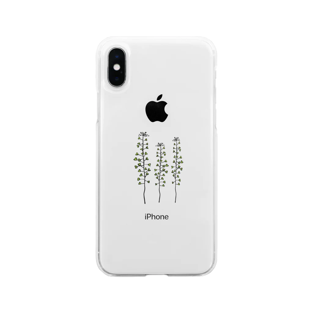 描く撮るのぺんぺん草 Soft Clear Smartphone Case