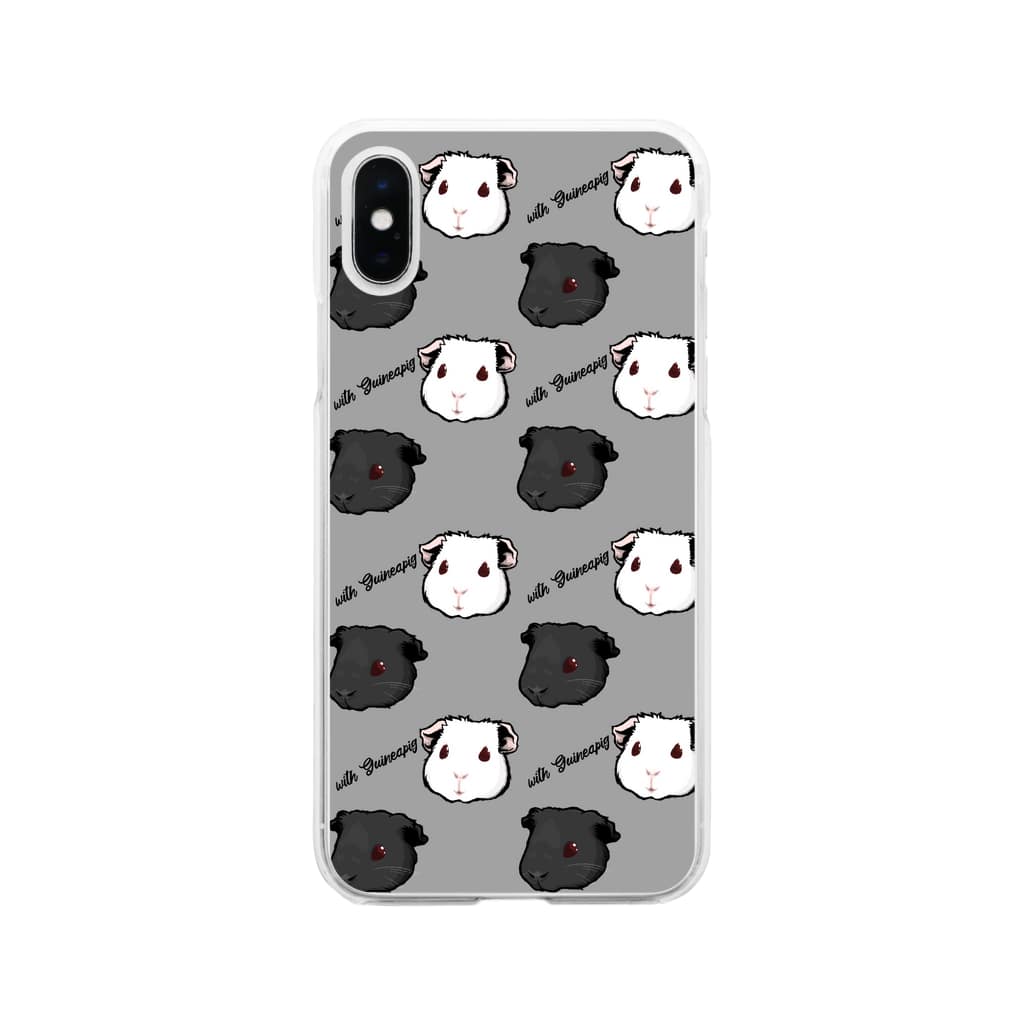Lichtmuhleのwith Guineapig グレー Soft Clear Smartphone Case