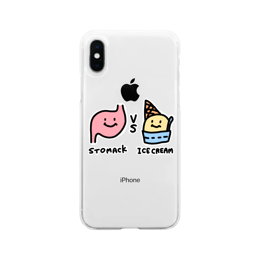 おれんじストアのストマックVSアイスクリーム Soft Clear Smartphone Case