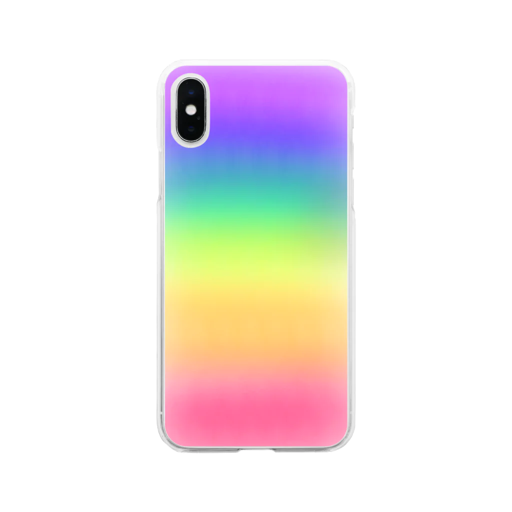 なな色のふんわり虹のスマホケース Soft Clear Smartphone Case