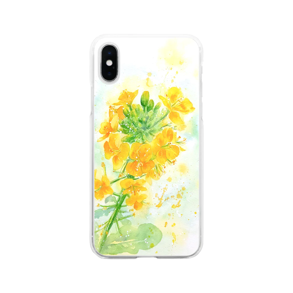 淡彩坊のフレッシュ菜の花 Soft Clear Smartphone Case
