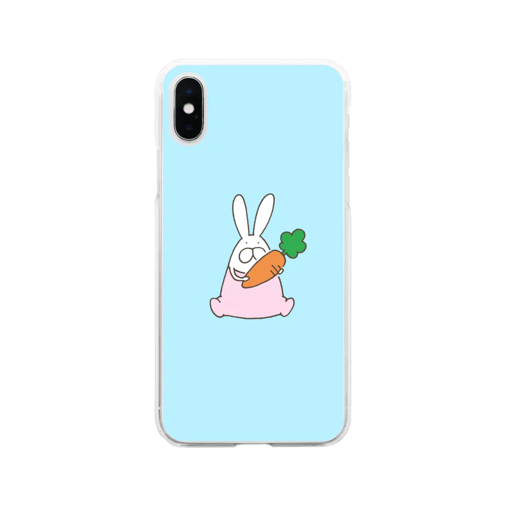 くらきち ONLINE SHOPのうさぎロンパースとにんじん Soft Clear Smartphone Case