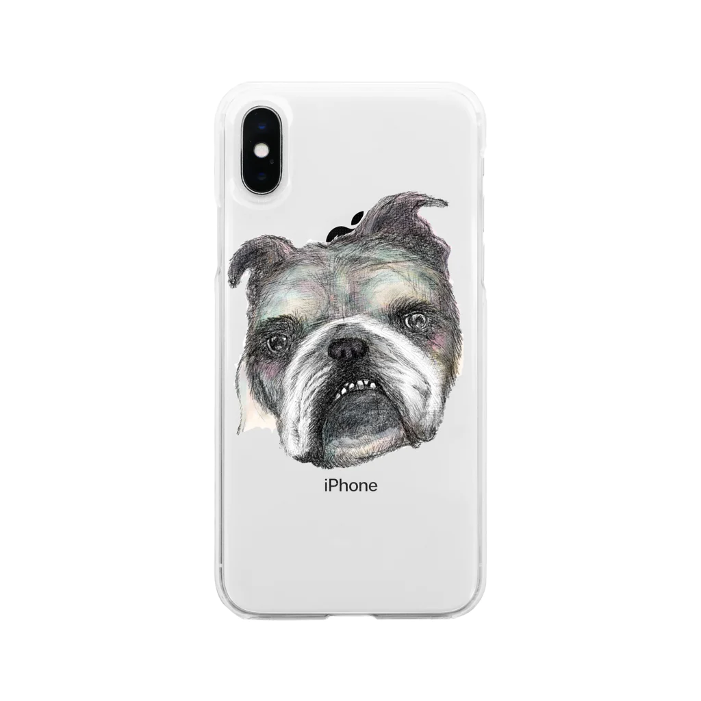 パグのお店＠nishibiworks&PUGSのブルちゃん Soft Clear Smartphone Case