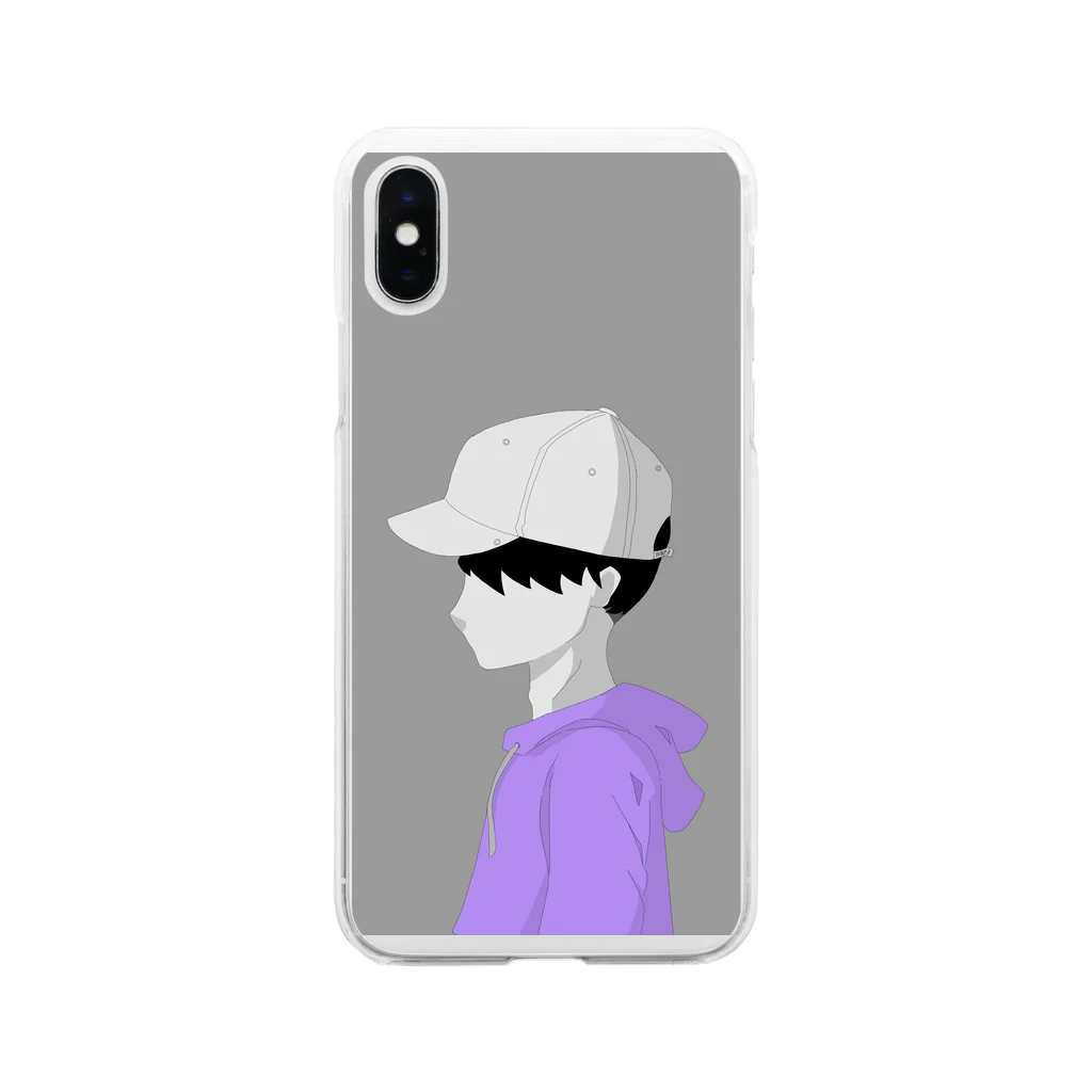 color_colorのグレイナオトコノコ Soft Clear Smartphone Case