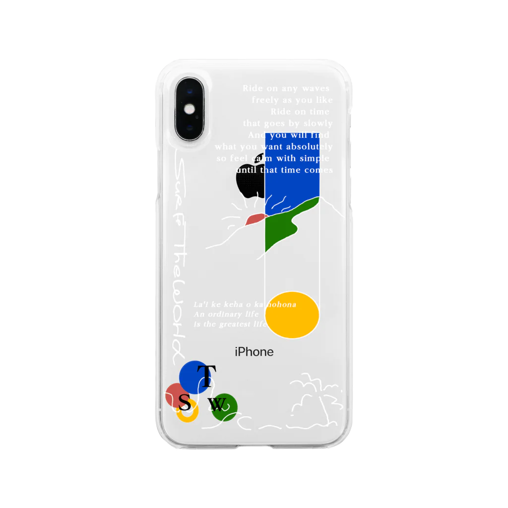 Surf The Worldのグラフィック Soft Clear Smartphone Case