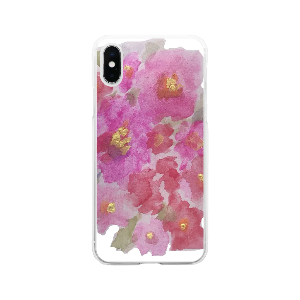 PURPLE_KINGDOMのふんわりふらわー Soft Clear Smartphone Case