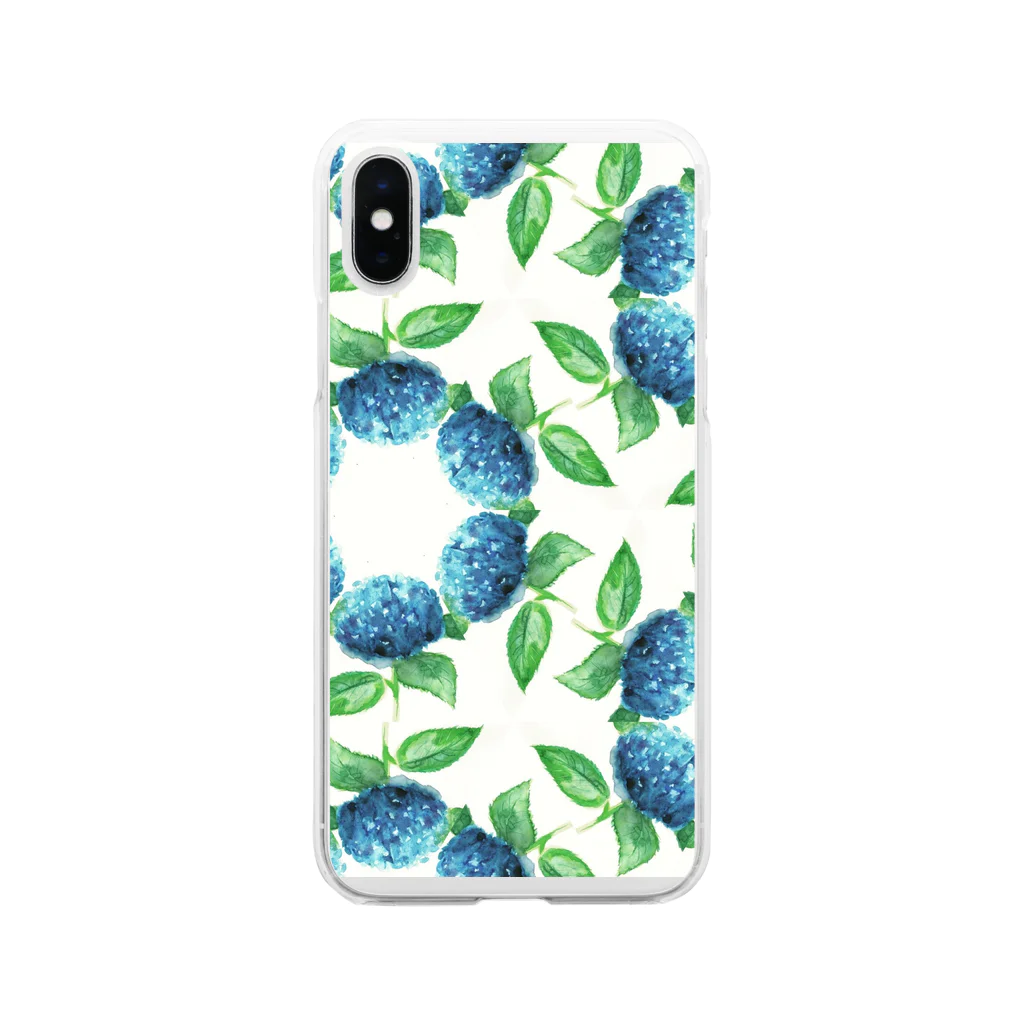 コウイチ イケノの朝顔輪紫陽花 Soft Clear Smartphone Case