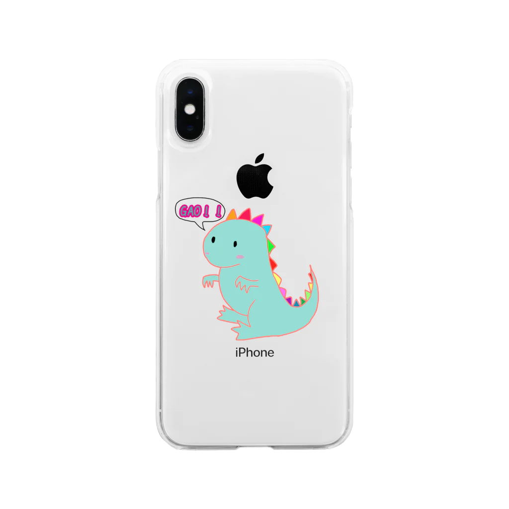 虎兎 811【TRT811】のカラフルキョウリュウ Soft Clear Smartphone Case