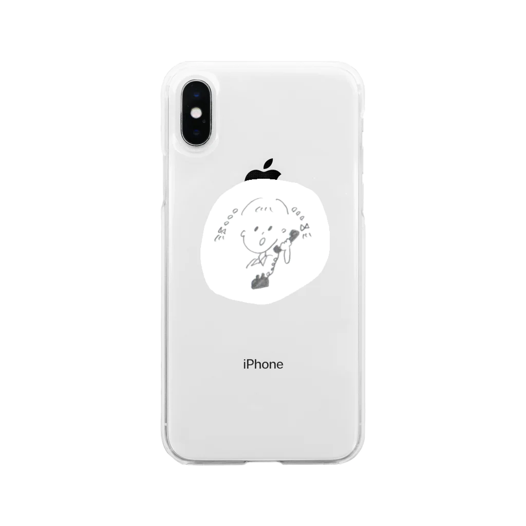 mittuの黒電話みっつちゃん Soft Clear Smartphone Case