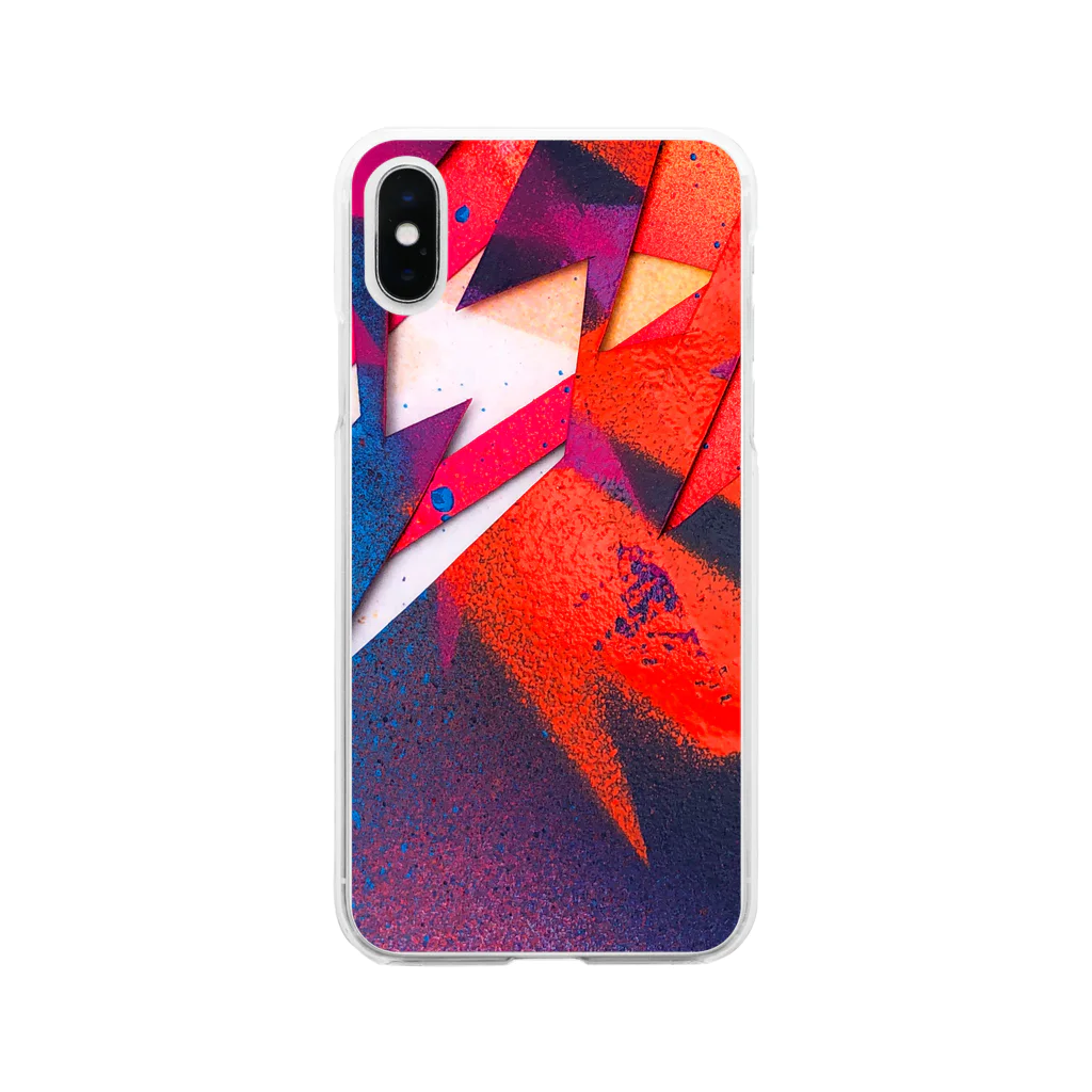 iNvisibleColorsのInvisiblecolors_Stencil_Orange Soft Clear Smartphone Case