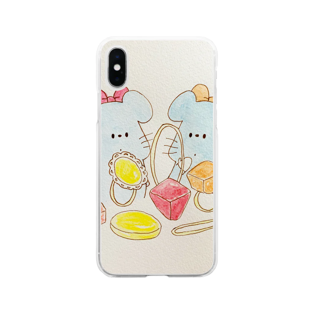 付箋屋さんの宝石きらきらねずみシスターズ Soft Clear Smartphone Case