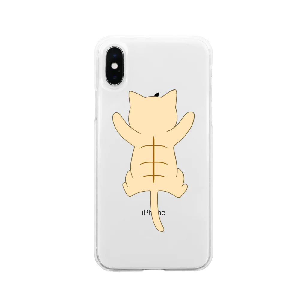 かわいいもののおみせ　いそぎんちゃくのしがみつく茶トラ猫 Soft Clear Smartphone Case