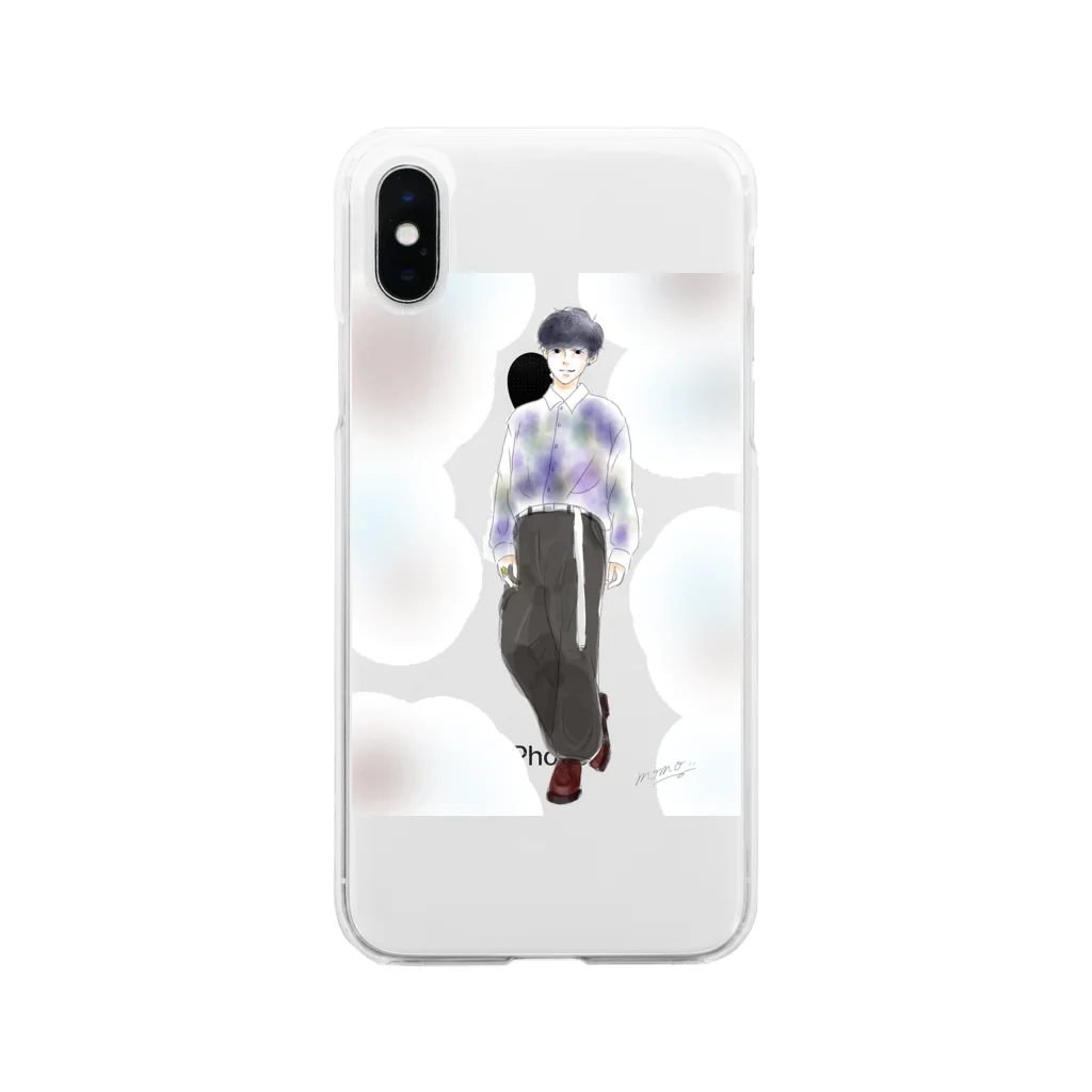 momo: )＊の個性くん。 Soft Clear Smartphone Case