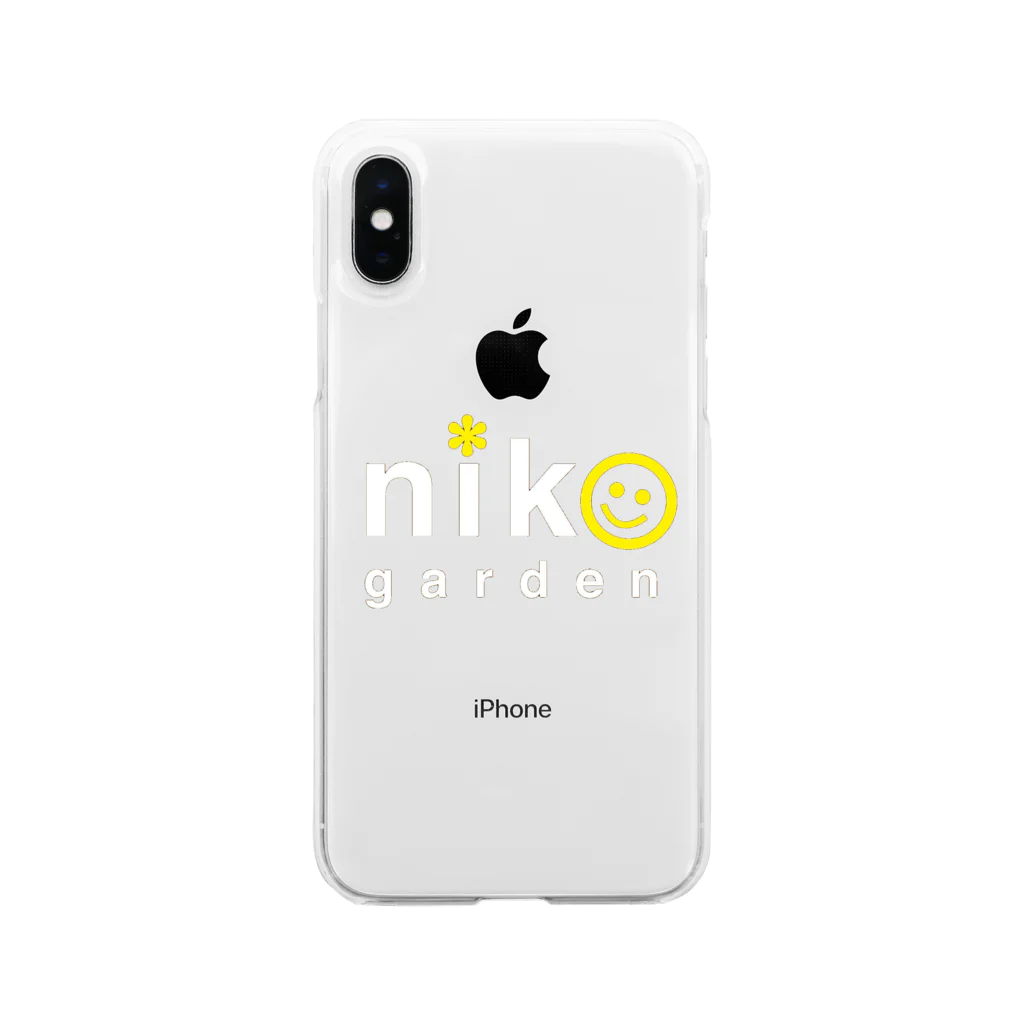 Niko  Gardenのニコガーデン　白ロゴ Soft Clear Smartphone Case