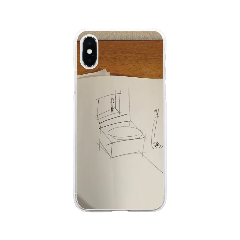 naninaのラフスケッチの風呂 Soft Clear Smartphone Case