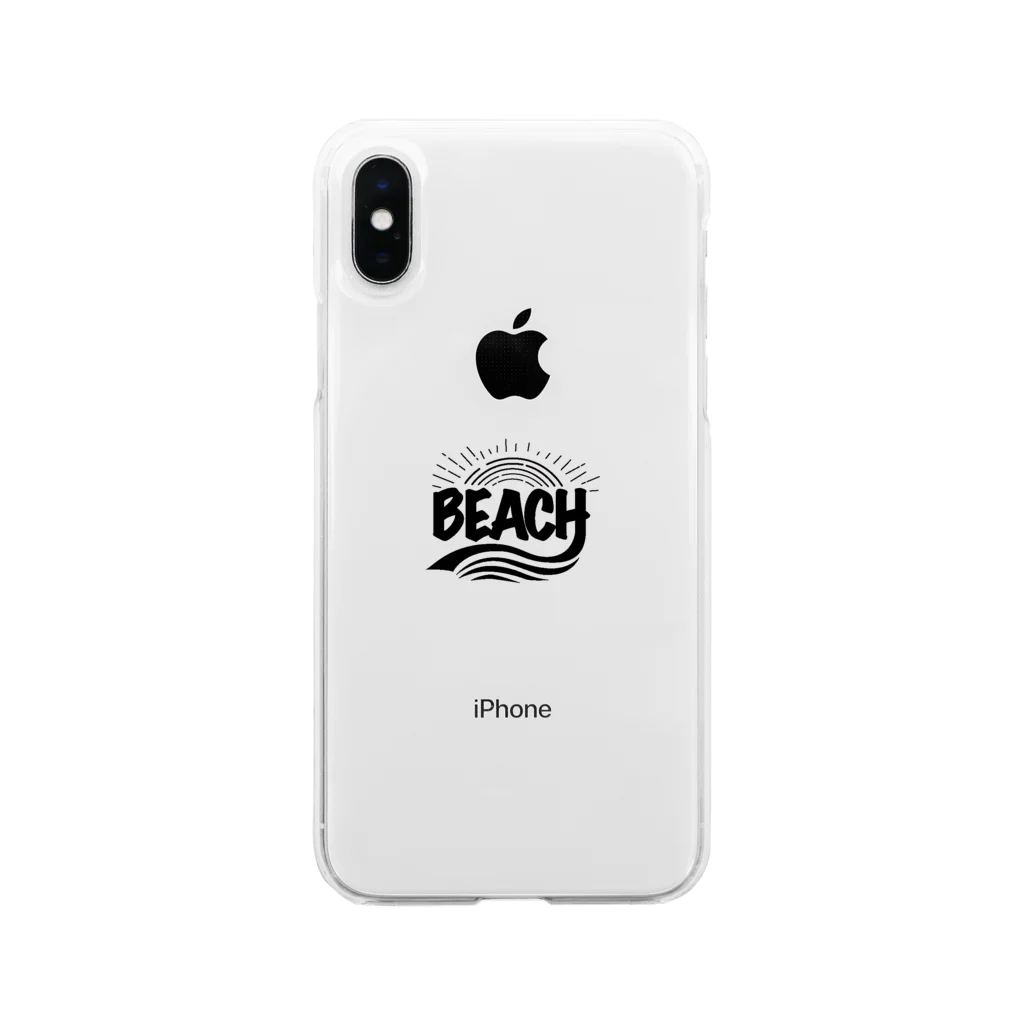 YUM the beachのThe beach Soft Clear Smartphone Case