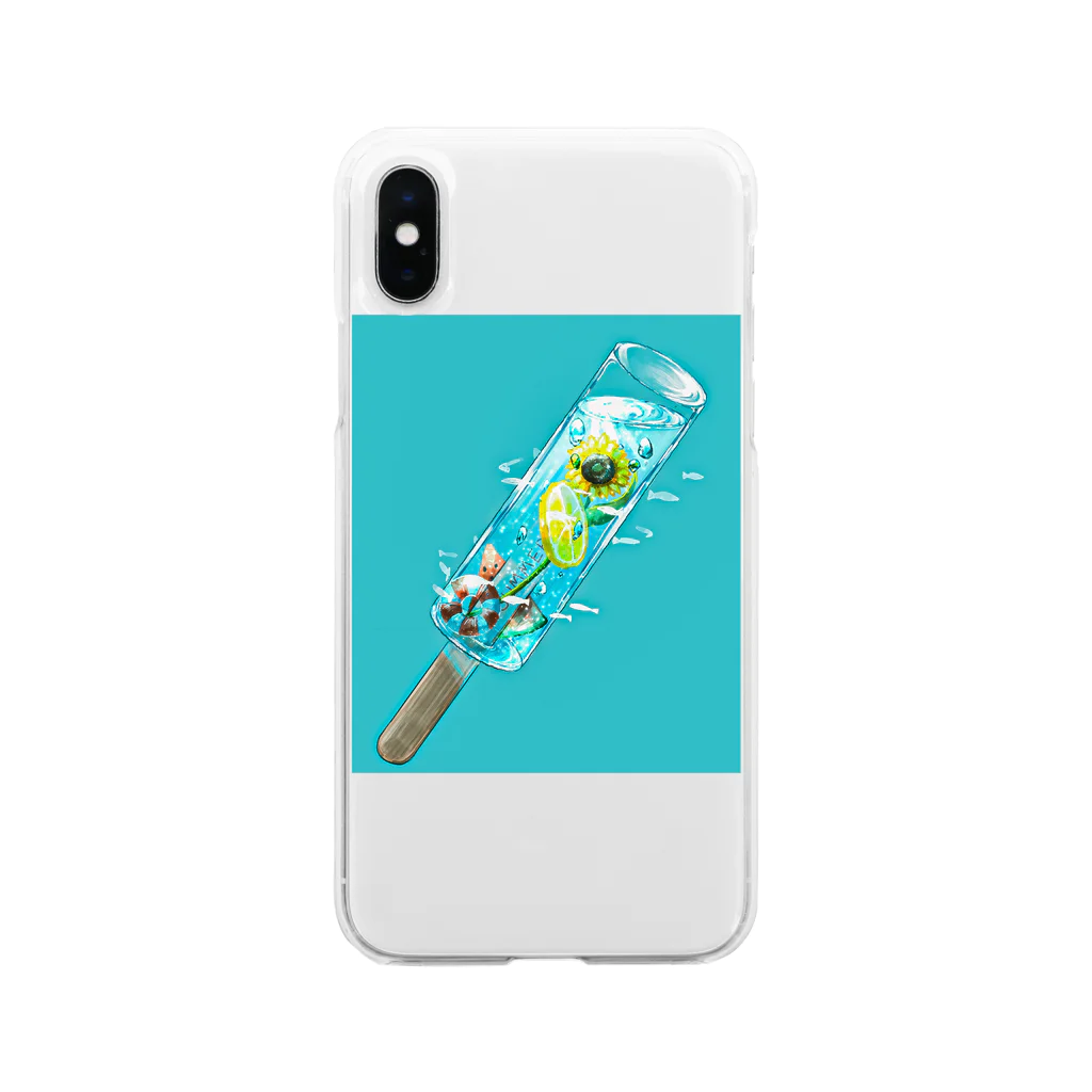 夏屋🍉の夏×ハーバリウム×アイス Soft Clear Smartphone Case
