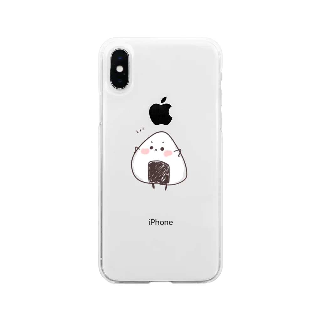 もふちゃん。のおにぎりくん！ Soft Clear Smartphone Case