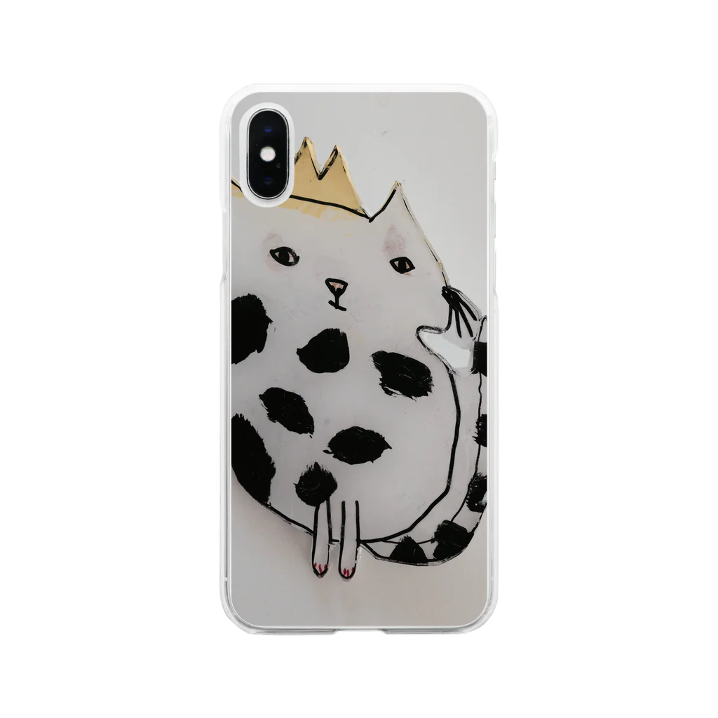 R i n のお店の王さまぶちねこ Soft Clear Smartphone Case