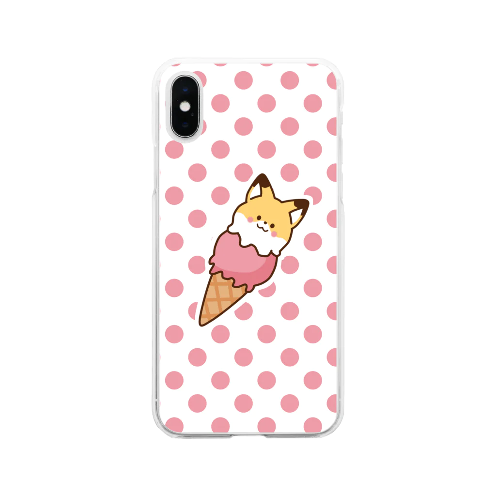Haruna shopのきつね ♡ アイス ver Soft Clear Smartphone Case