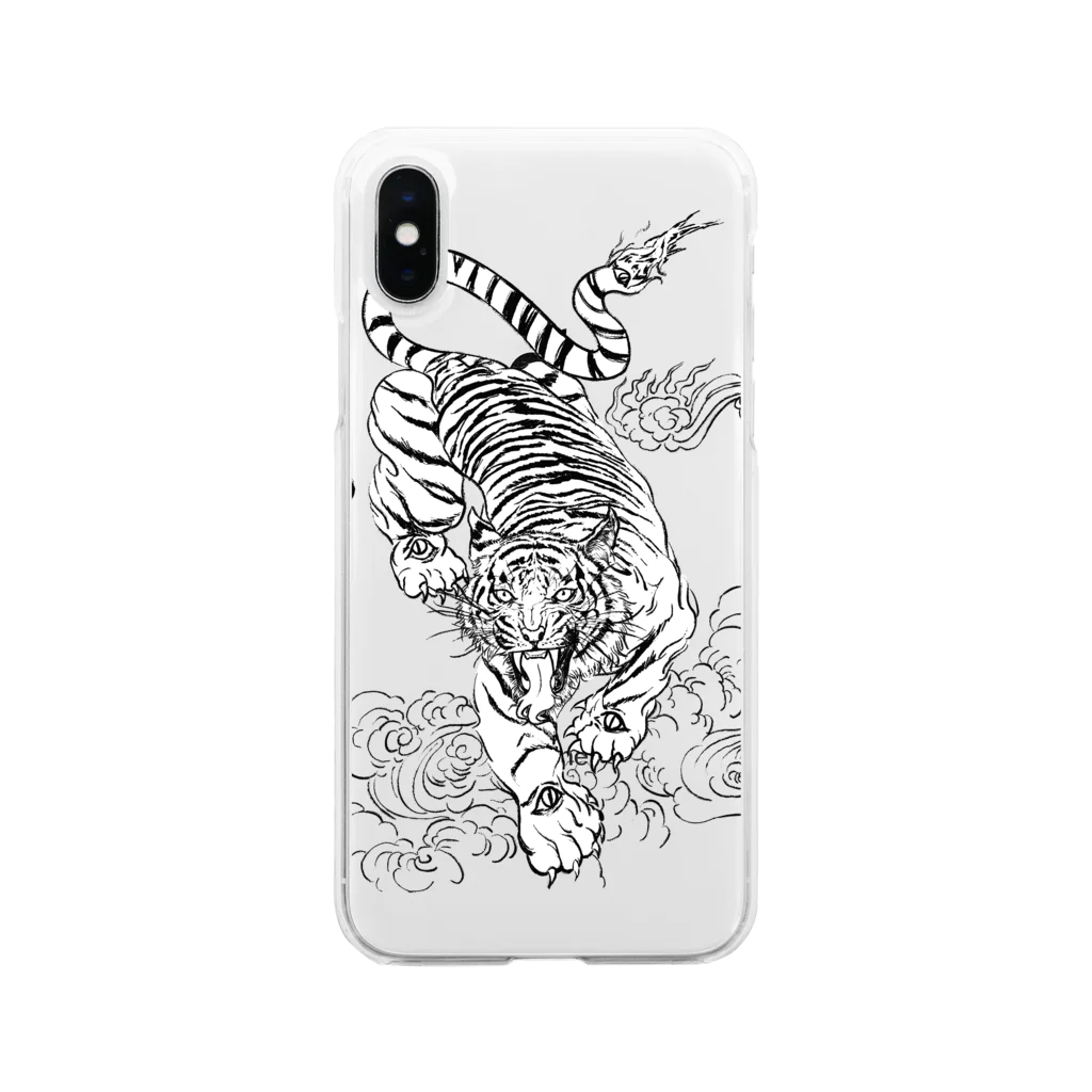 Ray's Artist CollectionのMAYU 夢百鬼壱　白虎 Soft Clear Smartphone Case