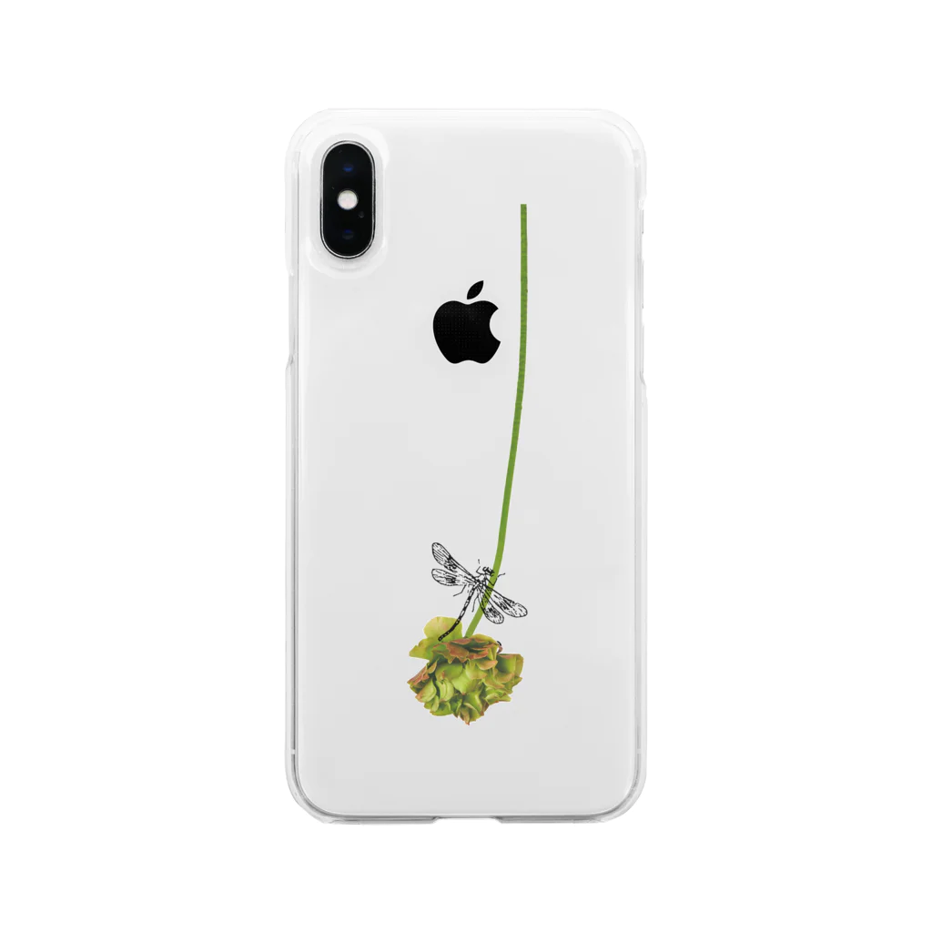 tottoの花と虫(トンボ) Soft Clear Smartphone Case