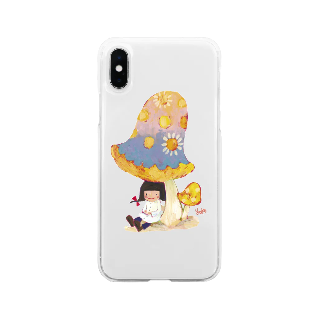 KOPETO のカラフルきのこ Soft Clear Smartphone Case