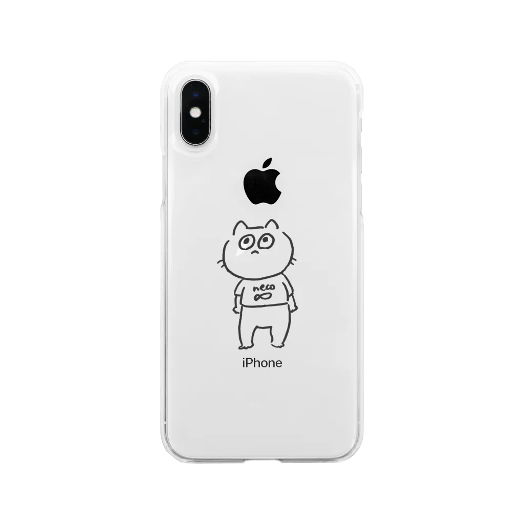 あkrのねこ君が見てるよ Soft Clear Smartphone Case