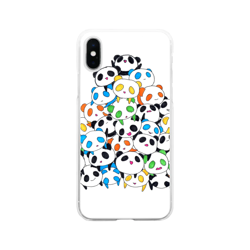 アニマルJの☆★colorful PANDA★☆ Soft Clear Smartphone Case