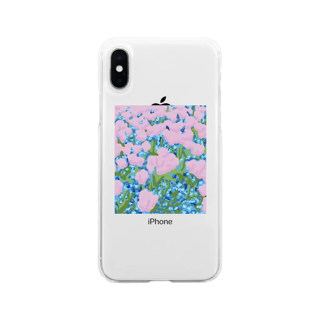 u tsu ro hi -のチューリップとネモフィラ Soft Clear Smartphone Case