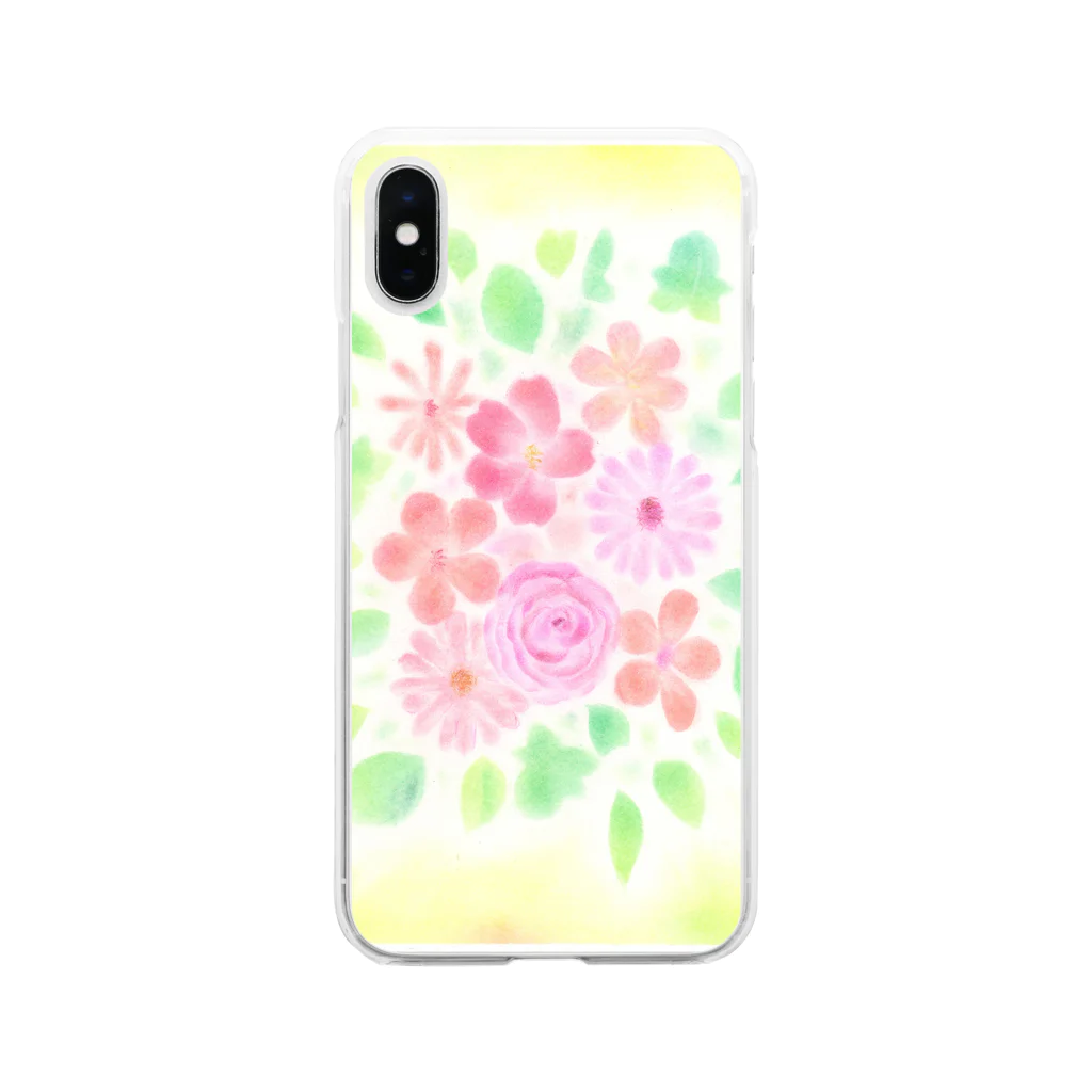 いろ空間ドレミの花々 Soft Clear Smartphone Case