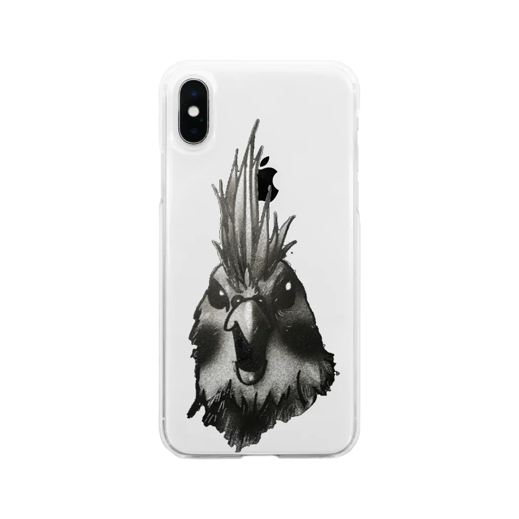 art極楽鳥のオカメインコのルビー Soft Clear Smartphone Case