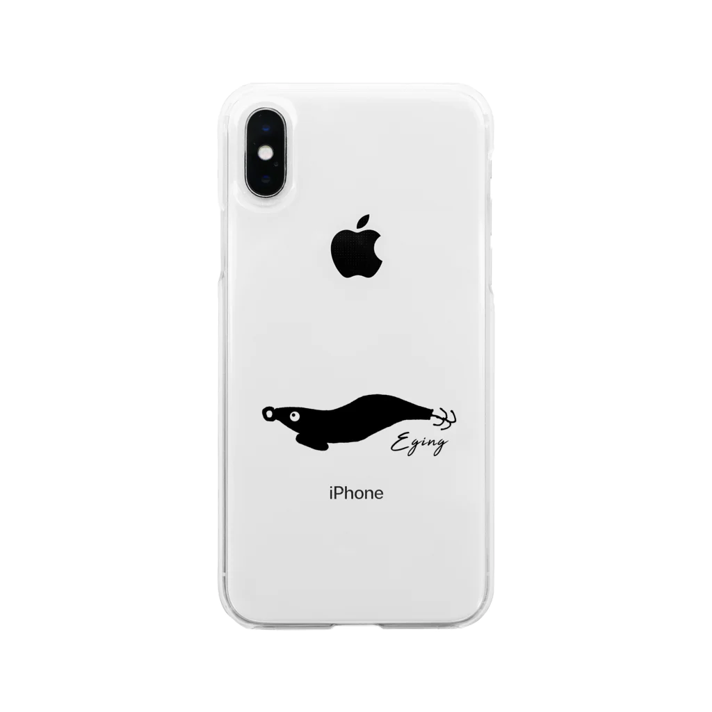 音楽と釣りのエギングくん Soft Clear Smartphone Case