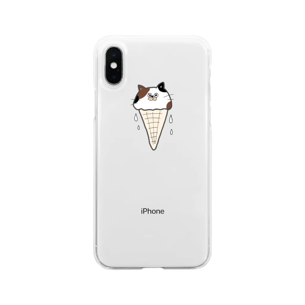 ねこのふとももの溶けねこ Soft Clear Smartphone Case