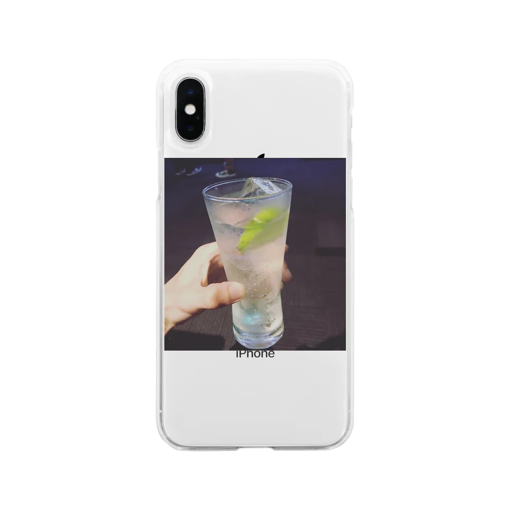 スパイダーマッのジントニックと私の手 Soft Clear Smartphone Case