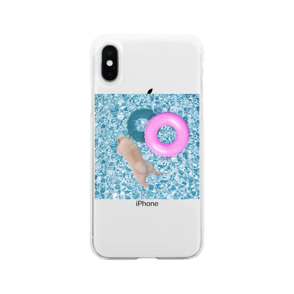 i am bashi*のぷかぷかもこ Soft Clear Smartphone Case