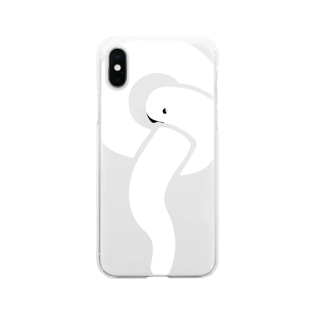 仏像ピクトの白蛇スマホケース Soft Clear Smartphone Case