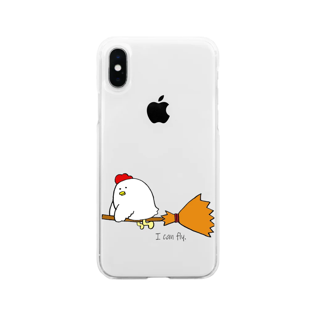 若造のI can fly.【トリさん】 Soft Clear Smartphone Case