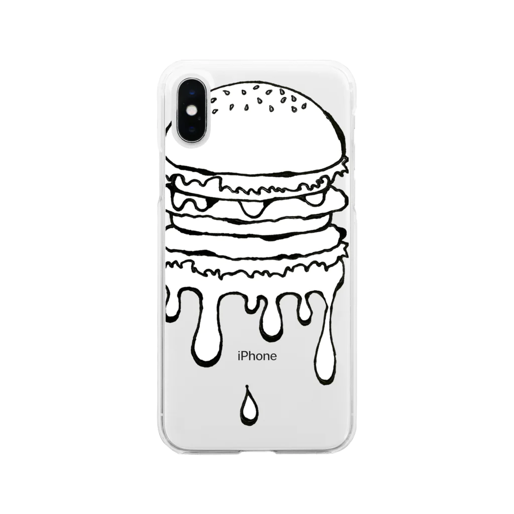 Nikumars の高温注意報発令！　ハンバーガー Soft Clear Smartphone Case