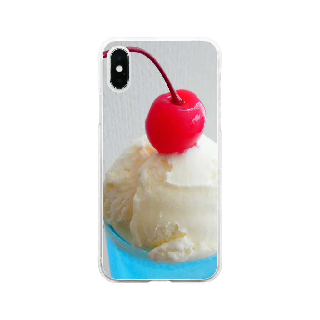 写真屋とーかのクリームソーダの頭。 Soft Clear Smartphone Case