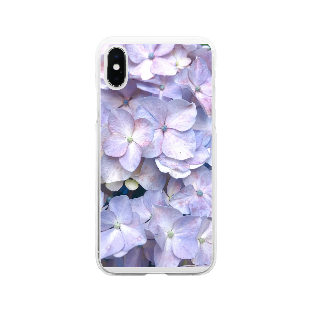 n̥ḁt̥s̥u̥m̥i̥の紫陽花の花言葉は移り気 Soft Clear Smartphone Case