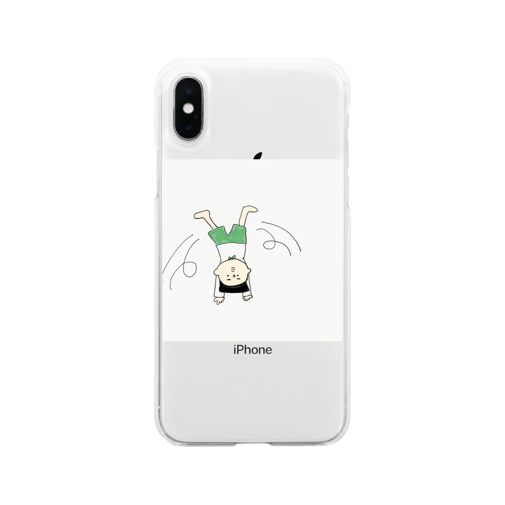 egmiki store🌿の側転坊や Soft Clear Smartphone Case