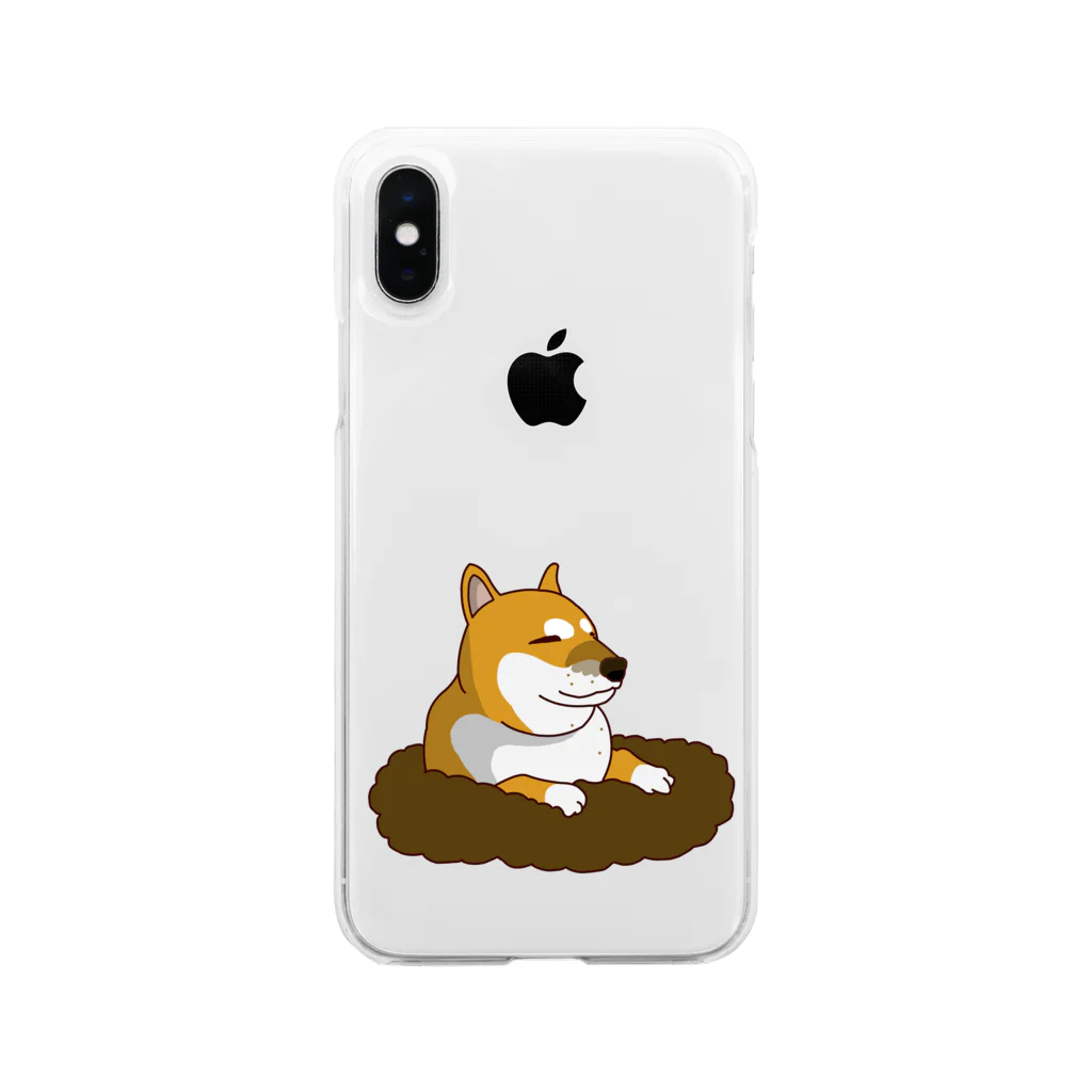 穴掘り犬こむぎさんの穴掘り犬こむぎさん Soft Clear Smartphone Case